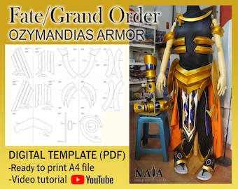 Szablon wzoru zbroi Fate Grand Order Ozymandias - FGO cosplay z pianki EVA