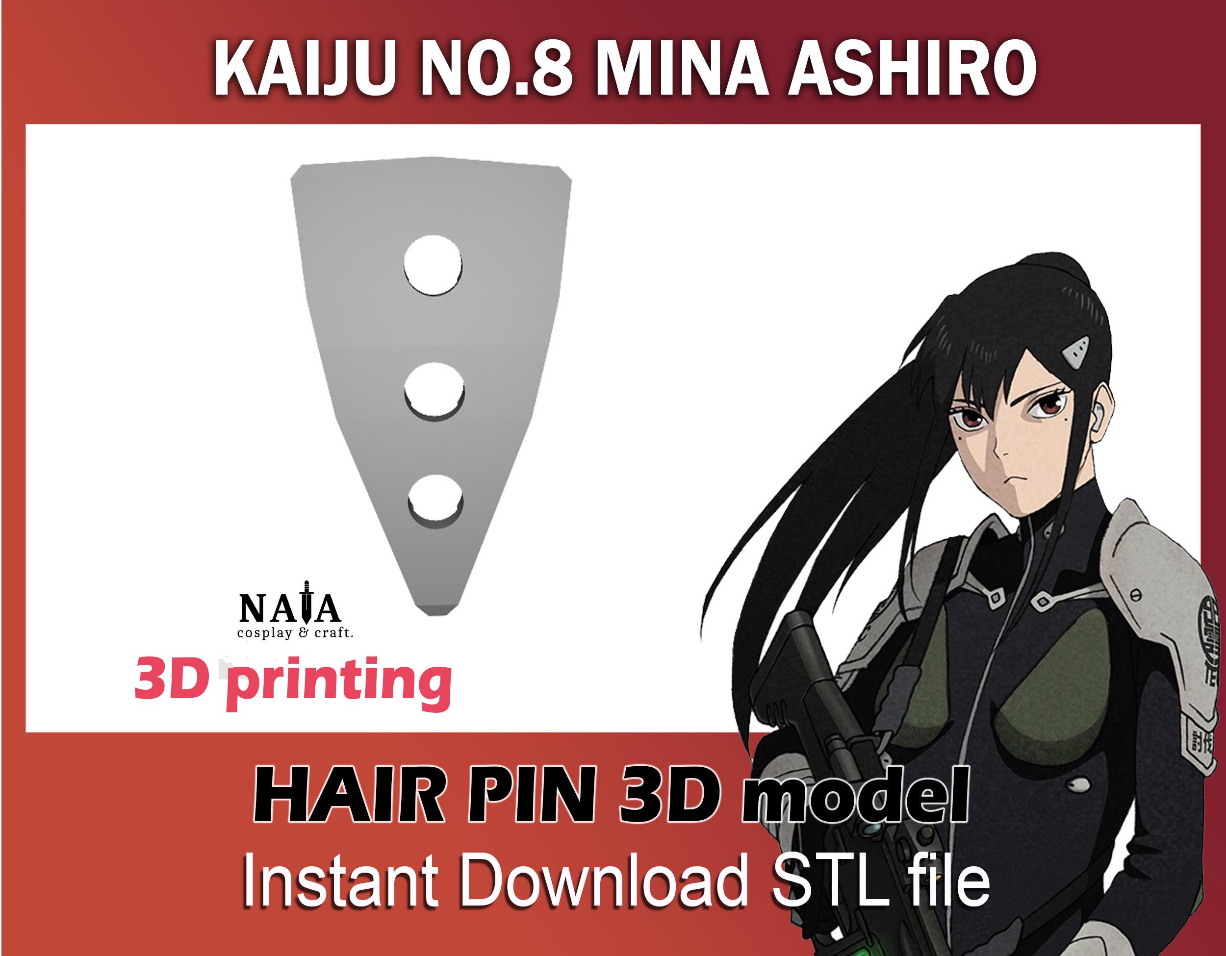 Kaiju No 8 Mina Ashiro Hair Pin Ead Piece STL 3D Model