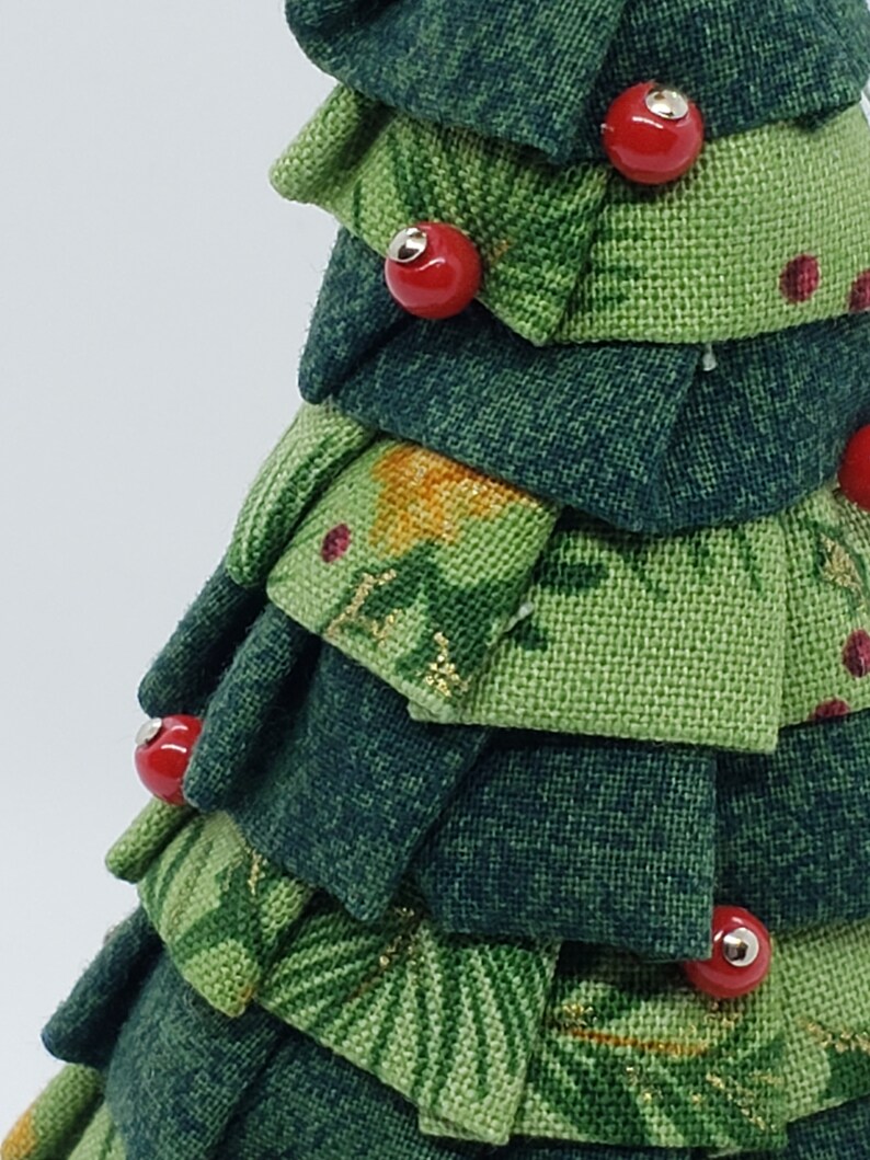 Green Ruffled Tabletop Folded Fabric Christmas Tree - Etsy