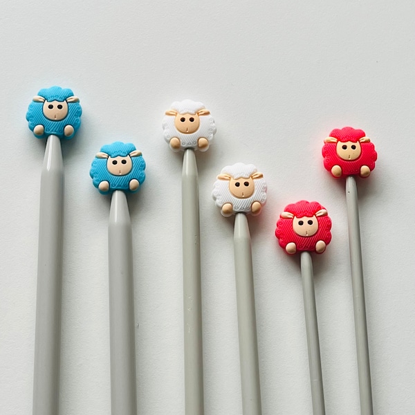 Stitch stoppers, sheep stitch stoppers for knitting, stitch minders, point protectors for knitting, knitting needle protector, knitters gift