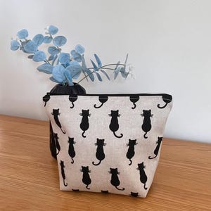 Sock Project bag, cats project bag, small project bag, yarn project bag, notion purse, project bag for knitters, knitters gift, valentine