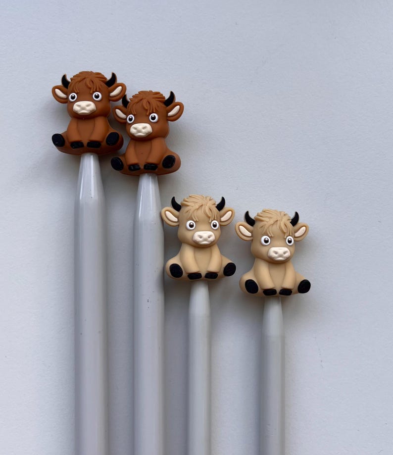 Stitch stoppers, 3d highland cow stitch stoppers for knitting, stitch minders, protectors for knitting, knitting protector, knitters gift image 2