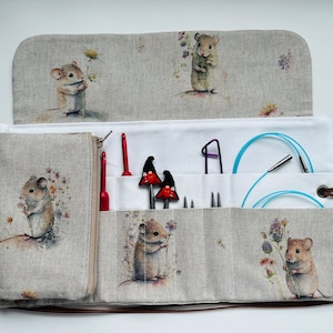 Crochet hook case, dpn case, crochet roll , xmas gift, notion purse, knit case , crochet gift ,handmade, crochet hook roll, knitters gift