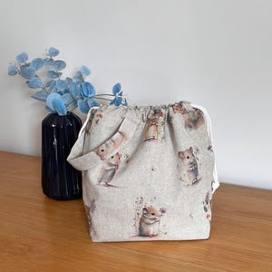 Luxury pocket project bag, mouse bag, yarn project bag, knitting bag, crochet bag, handmade,knitters gift, mothers day gift, xmas gift
