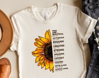 FEISI22 Womens Vintage Sunflower Graphic Tees Letter Printed Casual Loose Summer T-Shirt Floral Print Top Tshirts Blouse