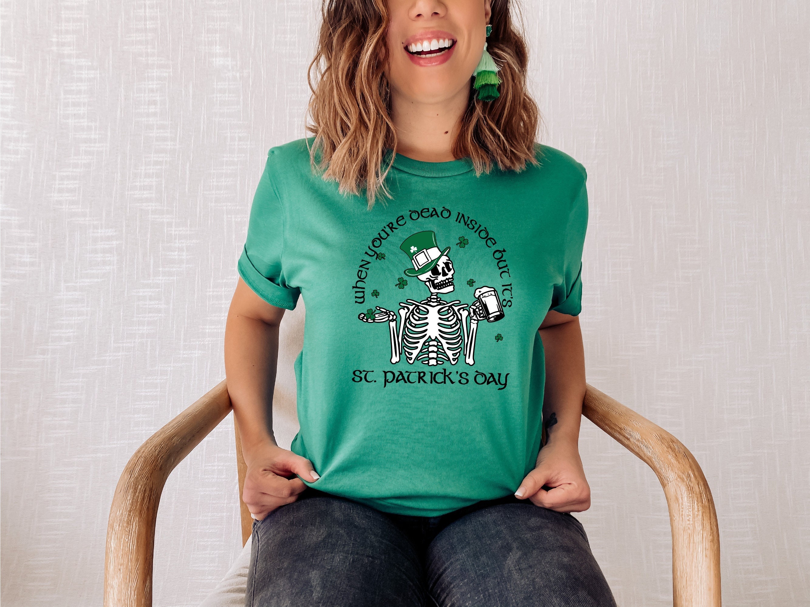 Skeleton St.patrick's Day Shirt Funny 