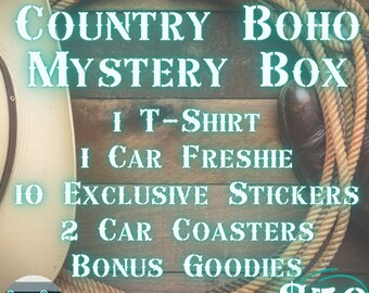 Country Boho Mystery Box, Country Shirt Long Sleeve Sweatshirt Hoodie, Cowprint Gift, Western Boho, Mystery Bundle, Gift Box, Cowgirl Hoodie