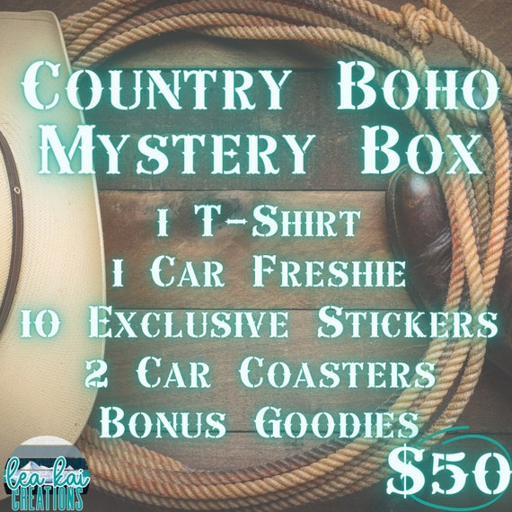 Country Boho Mystery Box, Country Shirt Long Sleeve Sweatshirt Hoodie, Cowprint Gift, Western Boho, Mystery Bundle, Gift Box, Cowgirl Hoodie