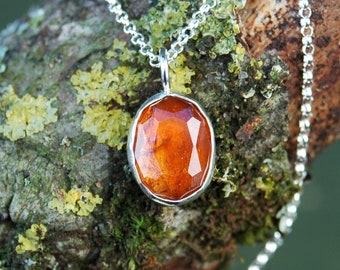 3-4MM 925 Sterling Silver Natural Hessonite garnet Faceted Bead Necklace Jewelry 3-4MM 925 Sterling Silver Natural Hessonite garnet Faceted Bead Necklace Jewelry