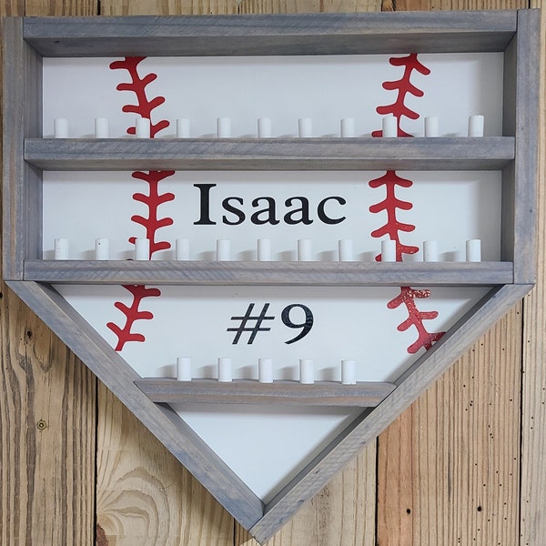 Wooden Baseball Ring Holder. Boys room. Baseball Decor.  Personalized gift. Home plate. Tournament ring display