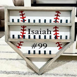 Baseball Home Plate Ring Holder. 27 Rings Personalized Display. Championship Rings. Tournament Medals Case. Custom Wood Wall Hanging Decor