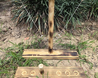 Handmade Hook and Ring Toss Game: Wooden Bar Game for 2 Players. Bimini Set