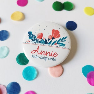 Personalized badge for your blouse Nurse, caregiver, midwife, Aesh, paramedic... Different models available image 2