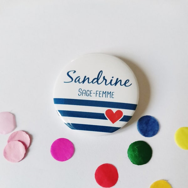 Badge personnalisé pour votre blouse - Infirmière, aide-soignante, sage-femme, aesh, ambulancier... Différents modèles disponibles