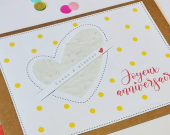 Herzkarte zum Pflanzen - Alles Gute zum Geburtstag! Seed-Karte
