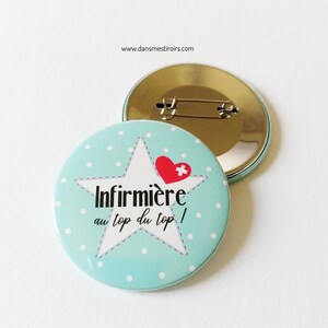 Badge personnalisé pour votre blouse Infirmière, aide-soignante, sage-femme, aesh, ambulancier... Différents modèles disponibles image 10