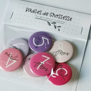 Badges de grossesse - lot de 7 badges pour femme enceinte