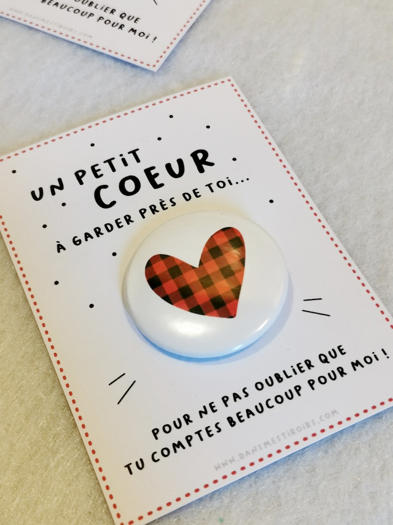 Carte BADGE coeur pour meilleure amie maîtresse nounou CADEAU marraine tata soeur maman image 5