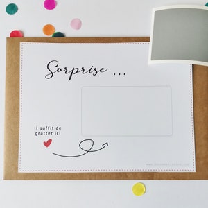 Carte à gratter - Annonce et surprise à écrire vous-même DIY demande témoin marraine parrain anniversaire