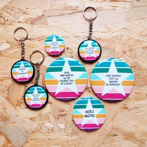 Cadeau voor leraar, Atsem, nanny - gepersonaliseerde spiegel/magneet/sleutelhanger/badge