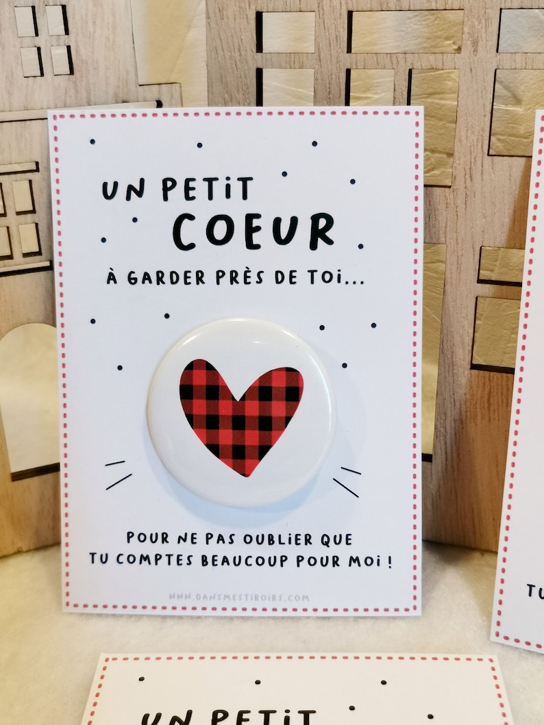 Carte BADGE coeur pour meilleure amie maîtresse nounou CADEAU marraine tata soeur maman image 3