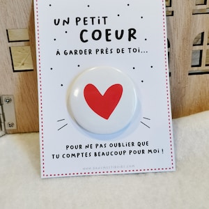 Carte BADGE coeur pour meilleure amie maîtresse nounou CADEAU marraine tata soeur maman image 4