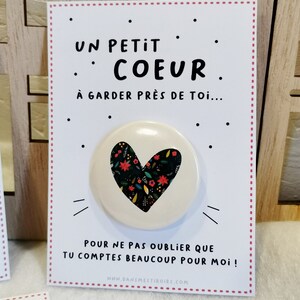 Carte BADGE coeur pour meilleure amie maîtresse nounou CADEAU marraine tata soeur maman image 2