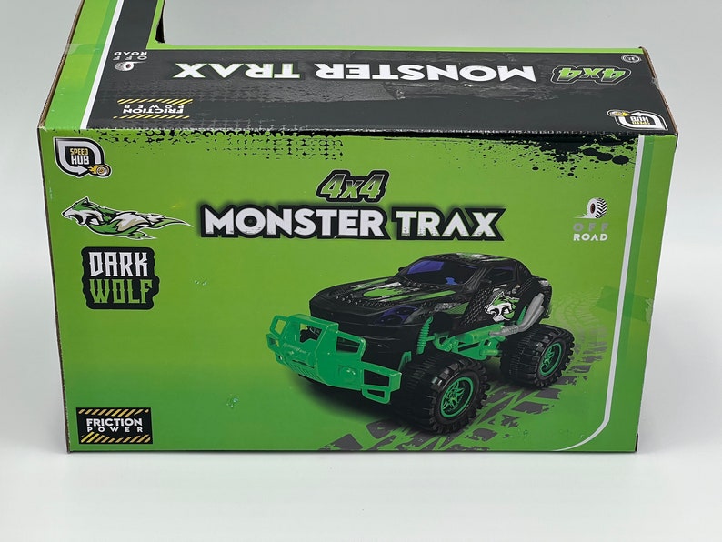 Monster Trax. 4x4 Dark Wolf. Friction Power. Age 3 NEW in Box Etsy