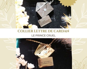 Cardan's letters necklace | The Folk of the Air necklace | Letter to Jude Duarte | Holly Black Jewelry