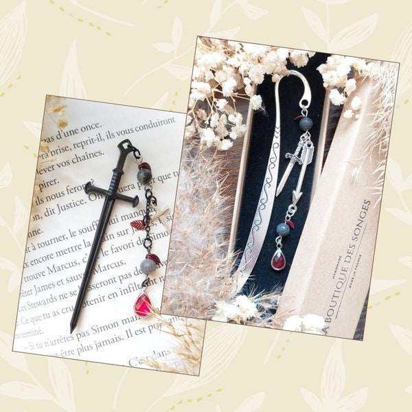 Marque-page Le Sang et la Cendre | From Blood and Ash bookmark inspired | Casteel Signet en métal