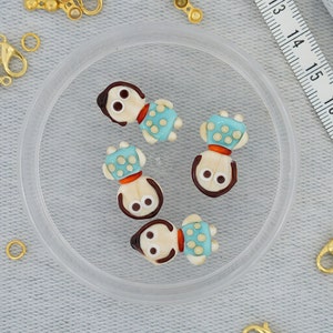 Glass Murano Bead, Cookie Girl Murano Lampwork, Holey Glass Bead, Handcrafted Figure Murano, Necklace & Bracelet Charm, DIY, 16874