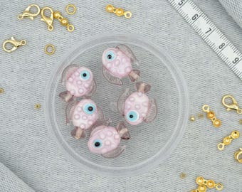 Glass Murano Beads, Murano Fish Beads, Handmade Murano Beads, Fish Charms, Sea Animals, Handmade Jewelry, Fish Figures, Glass Beads,
