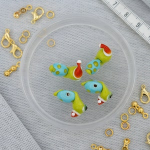 Glass Murano Bead, Snail Murano Lampwork, Holey Glass Bead, Handcrafted Figure Murano, Necklace & Bracelet Charm, DIY, 17249