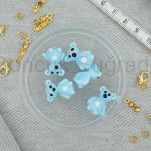 Glass Murano Bead, Bear Murano Lampwork, Holey Glass Bead, Handcrafted Figure Murano, Necklace & Bracelet Charm, DIY, 16419