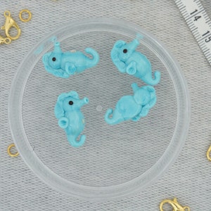 Murano Glass Bead: Seahorse Lampwork Charm - Handmade Jewelry Spacer