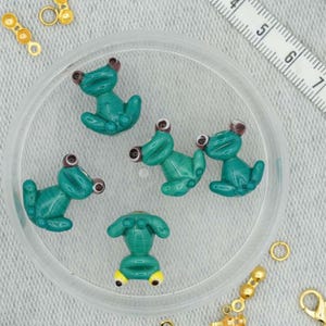Glass Murano Bead,  Frog Shaped Murano Bead ,Holey Bead,Handcrafted Figure Murano,Glass Bead Necklace, Necklace & Bracelet Charm,DIY,40095