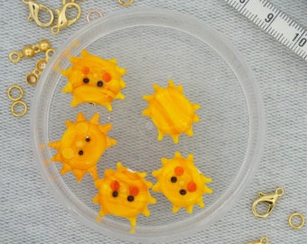 Glas Murano Perlen, Glas Murano Perlen, Murano Perlen, Glas Sonnenperlen, Glasperlen, Murano Perlen, Handgefertigter Schmuck, Handgemachte Perlen