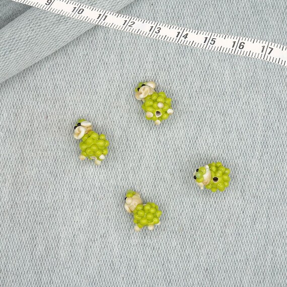 Handmade Murano Glass Sheep Bead, Animal Jewelry Supply