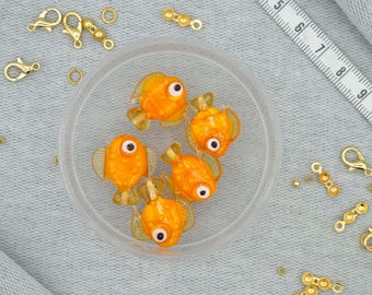 Glass Murano Bead, Glass Murano Fish, Glass Fish Figure, Cute Fish Bead, Glass Fish Bead, Cute Animal Bead, Cute Murano Bead,