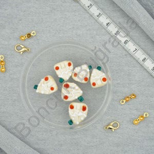 Christmas Murano Bead, Christmas Charms, Christmas House Bead, Christmas Figures, Handmade Jewelry, DIY Jewelry