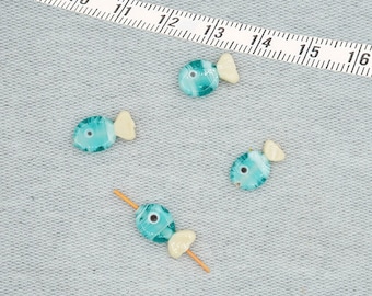 Glass Murano Beads, Murano Fish Beads, Handmade Murano Beads, Fish Charms, Sea Animals, Handmade Jewelry, Fish Figures, Glass Beads,