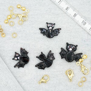 Halloween Beads, Bat Glass Beads, Jewelry Findings, Assorted Beads, Large Hole 22x10 mm Clay Beads, Lampwork Beads,Charms For Bracelet