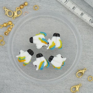 Glass Murano Unicorn Beads, Holey Glass Beads, Necklace & Bracelet Beads, Charms, Unicorn Figure Bead, Gift For Her, Handmade Jewelry