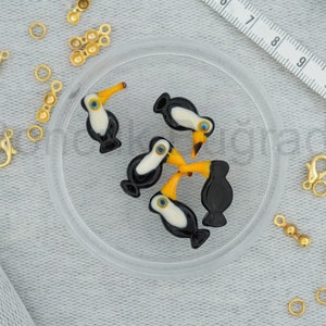 Glass Murano Bead, Bird Murano Lampwork, Holey Glass Bead, Handcrafted Figure Murano, Necklace & Bracelet Charm, DIY, 16420