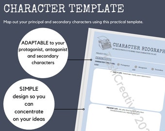 Character Bio Template | Novel & Screenplay Worksheet (PDF)