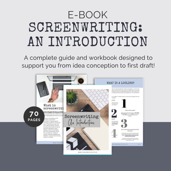 Screenwriting :An Introduction | Screenplay Ebook | Workbook | Writing Guide | Script Template | Film | Movie | Screenwriter | Printable PDF