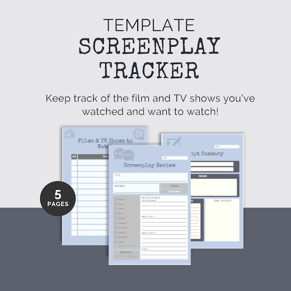 Film and TV Tracker | To Watch Planner | Screenwriter Resource | Writer Review | Film Review | Television Rating | Planner for Scriptwriter