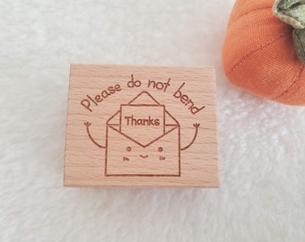 Do Not Bend Wooden Stamp, Mail Art Supply