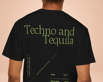 Camisa Techno + Tequila Camiseta Disco Lines Techno Unisex Techno y Tequila Colores Confort