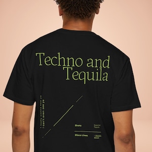 Techno + Tequila Shirt Disco Lines Tee Techno Unisex Techno and Tequila Comfort Colors